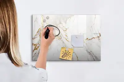 Tablă magnetică cu ștergere uscată cu aspect de marmură decorativă