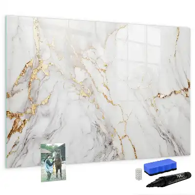Tablă magnetică cu ștergere uscată cu aspect de marmură decorativă