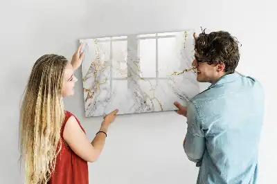 Tablă magnetică cu ștergere uscată cu aspect de marmură decorativă