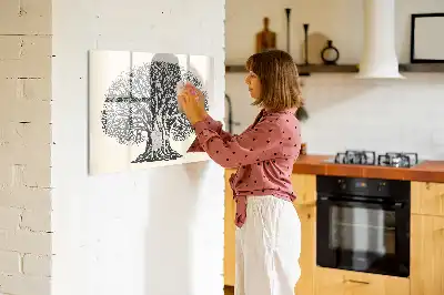 Tablă magnetică cu ștergere uscată cu model copac mare în natură