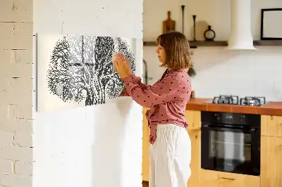 Tablă magnetică cu ștergere uscată cu model copac mare în natură