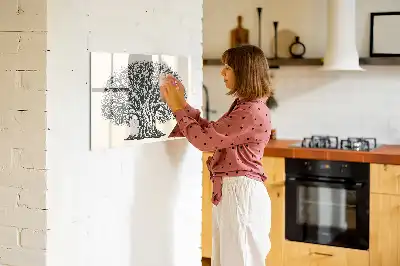 Tablă magnetică cu ștergere uscată cu model copac mare în natură