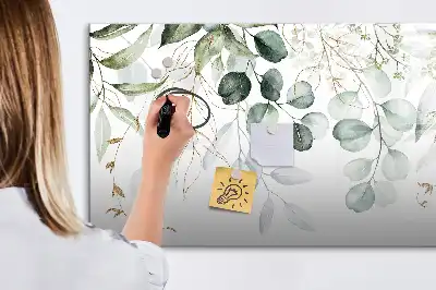 Tablă magnetică cu ștergere uscată cu model plante agățătoare