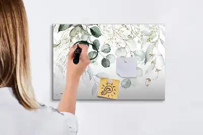 Tablă magnetică cu ștergere uscată cu model plante agățătoare