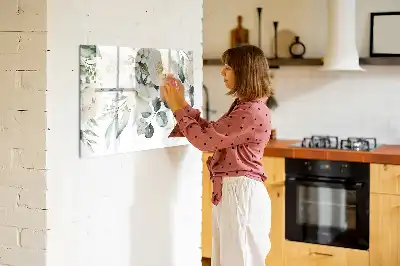 Tablă magnetică cu ștergere uscată model Flori