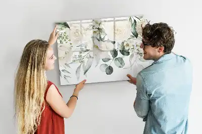 Tablă magnetică cu ștergere uscată model Flori