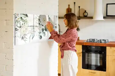 Tablă magnetică cu ștergere uscată model Flori