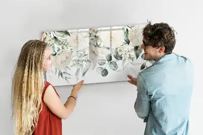 Tablă magnetică cu ștergere uscată model Flori