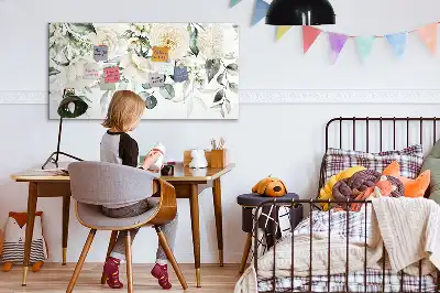Tablă magnetică cu ștergere uscată model Flori