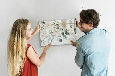 Tablă magnetică cu ștergere uscată model Flori