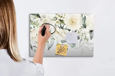 Tablă magnetică cu ștergere uscată model Flori