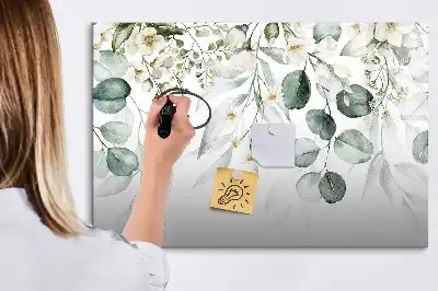 Tablă magnetică cu ștergere uscată cu model plantele naturii
