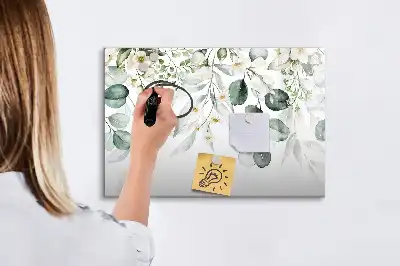Tablă magnetică cu ștergere uscată cu model plantele naturii