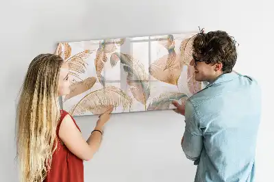 Tablă magnetică cu ștergere uscată cu model de frunze