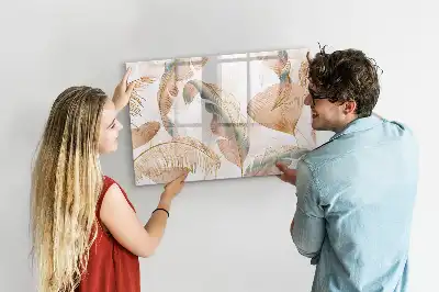 Tablă magnetică cu ștergere uscată cu model de frunze