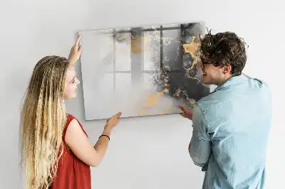 Tablă magnetică cu ștergere uscată cu model de marmură