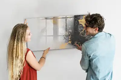 Tablă magnetică cu ștergere uscată cu model de marmură