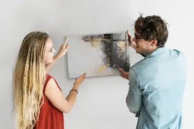 Tablă magnetică cu ștergere uscată cu model de marmură