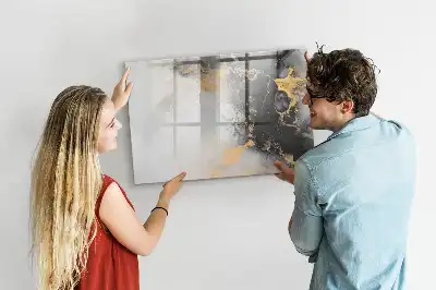 Tablă magnetică cu ștergere uscată cu model de marmură