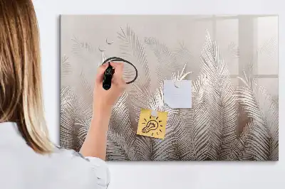 Tablă magnetică cu ștergere uscată cu model de frunze exotice