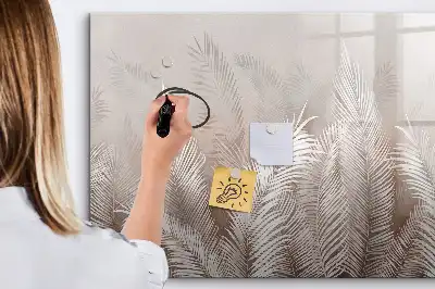 Tablă magnetică cu ștergere uscată cu model de frunze exotice