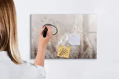 Tablă magnetică cu ștergere uscată cu model de frunze exotice