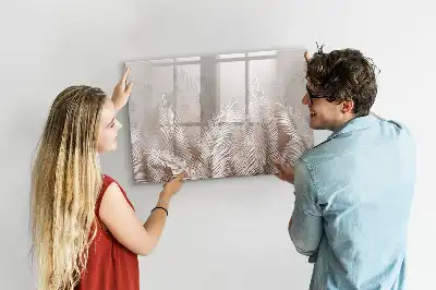 Tablă magnetică cu ștergere uscată cu model de frunze exotice