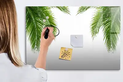Tablă magnetică cu ștergere uscată cu model de frunze de palmier