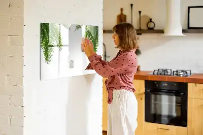 Tablă magnetică cu ștergere uscată cu model de frunze de palmier