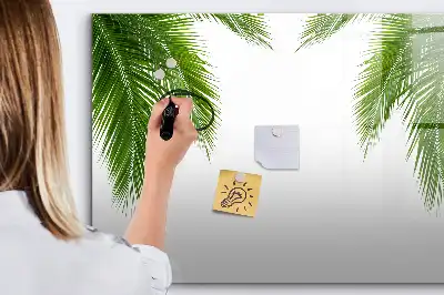 Tablă magnetică cu ștergere uscată cu model de frunze de palmier