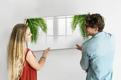 Tablă magnetică cu ștergere uscată cu model de frunze de palmier
