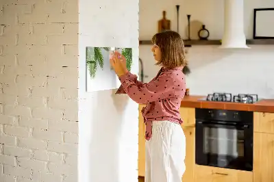 Tablă magnetică cu ștergere uscată cu model de frunze de palmier