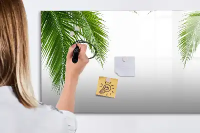 Tablă magnetică cu ștergere uscată cu model de frunze de palmier