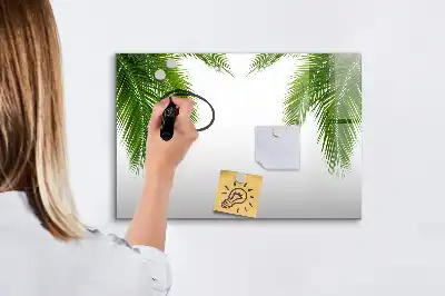 Tablă magnetică cu ștergere uscată cu model de frunze de palmier