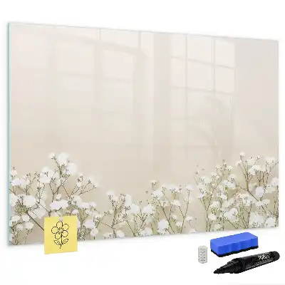 Tablă magnetică cu ștergere uscată cu model de flori înflorite