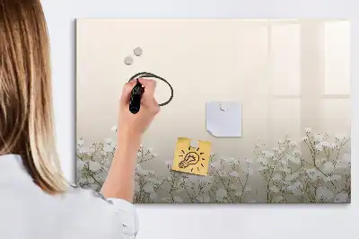 Tablă magnetică cu ștergere uscată cu model de flori înflorite