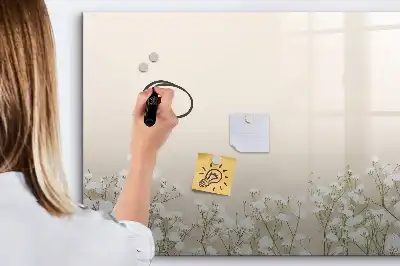 Tablă magnetică cu ștergere uscată cu model de flori înflorite