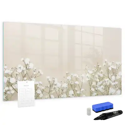 Tablă magnetică cu ștergere uscată cu model de flori înflorite