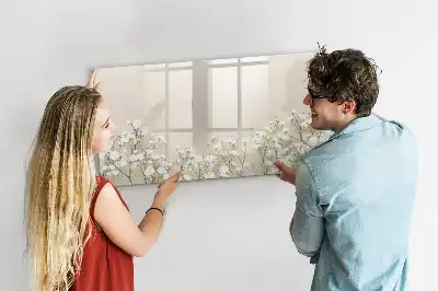 Tablă magnetică cu ștergere uscată cu model de flori înflorite