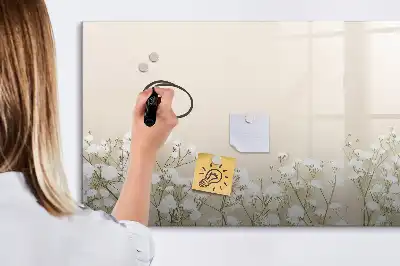 Tablă magnetică cu ștergere uscată cu model de flori înflorite