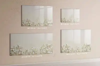 Tablă magnetică cu ștergere uscată cu model de flori înflorite
