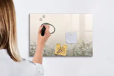 Tablă magnetică cu ștergere uscată cu model de flori înflorite