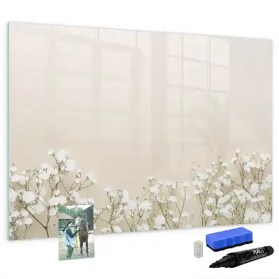Tablă magnetică cu ștergere uscată cu model de flori înflorite