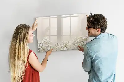Tablă magnetică cu ștergere uscată cu model de flori înflorite