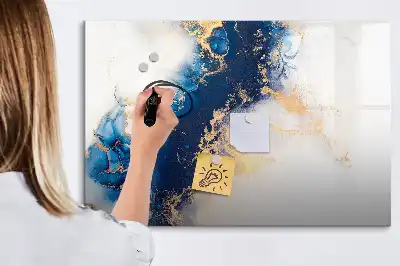 Tablă magnetică cu ștergere uscată cu model de marmură