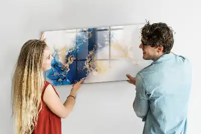 Tablă magnetică cu ștergere uscată cu model de marmură