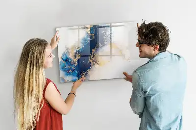 Tablă magnetică cu ștergere uscată cu model de marmură