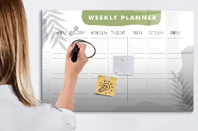 Tablă magnetică cu ștergere uscată model pentru planificarea săptămânală