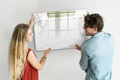 Tablă magnetică cu ștergere uscată model pentru planificarea săptămânală