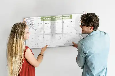 Tablă magnetică cu ștergere uscată model pentru planificarea săptămânală